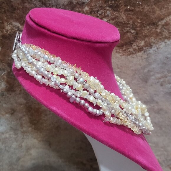 Multi Strand Pearls Beads Necklace - Picture 6 of 9